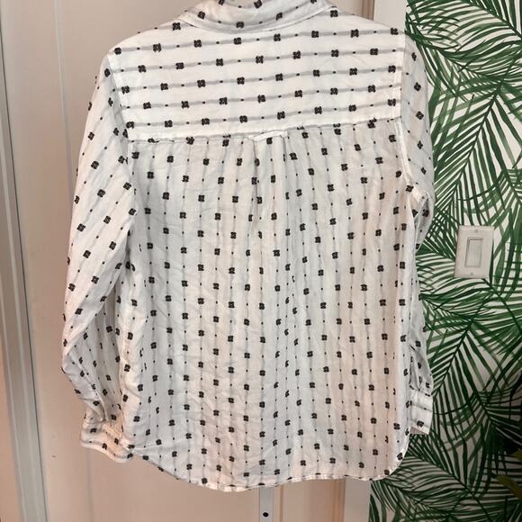 Anthropologie Maeve Clip Dot Relaxed Button down Shirt Size 10 - Picture 6 of 12